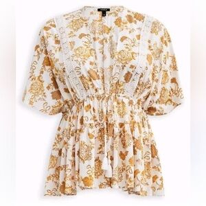 Torrid Size 2 Yellow & White Floral Kimono